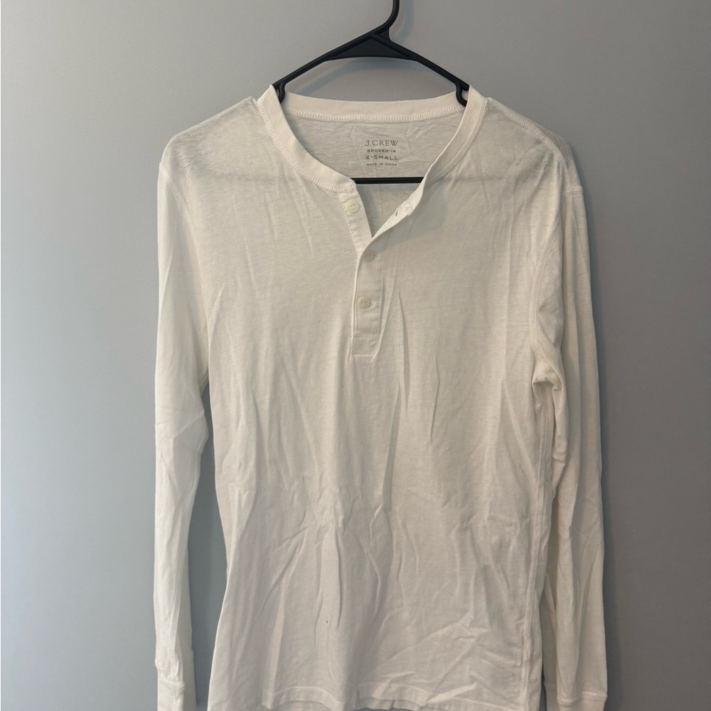 Men's White Henley Shirt